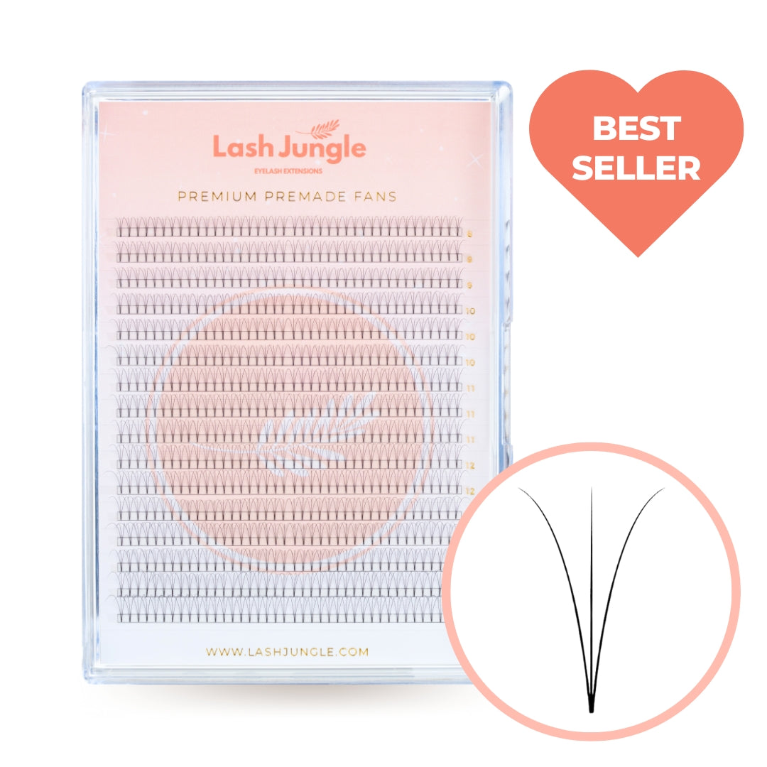 3D Premade Volume Fans Ultra Dark Short Stem Premade Lashes