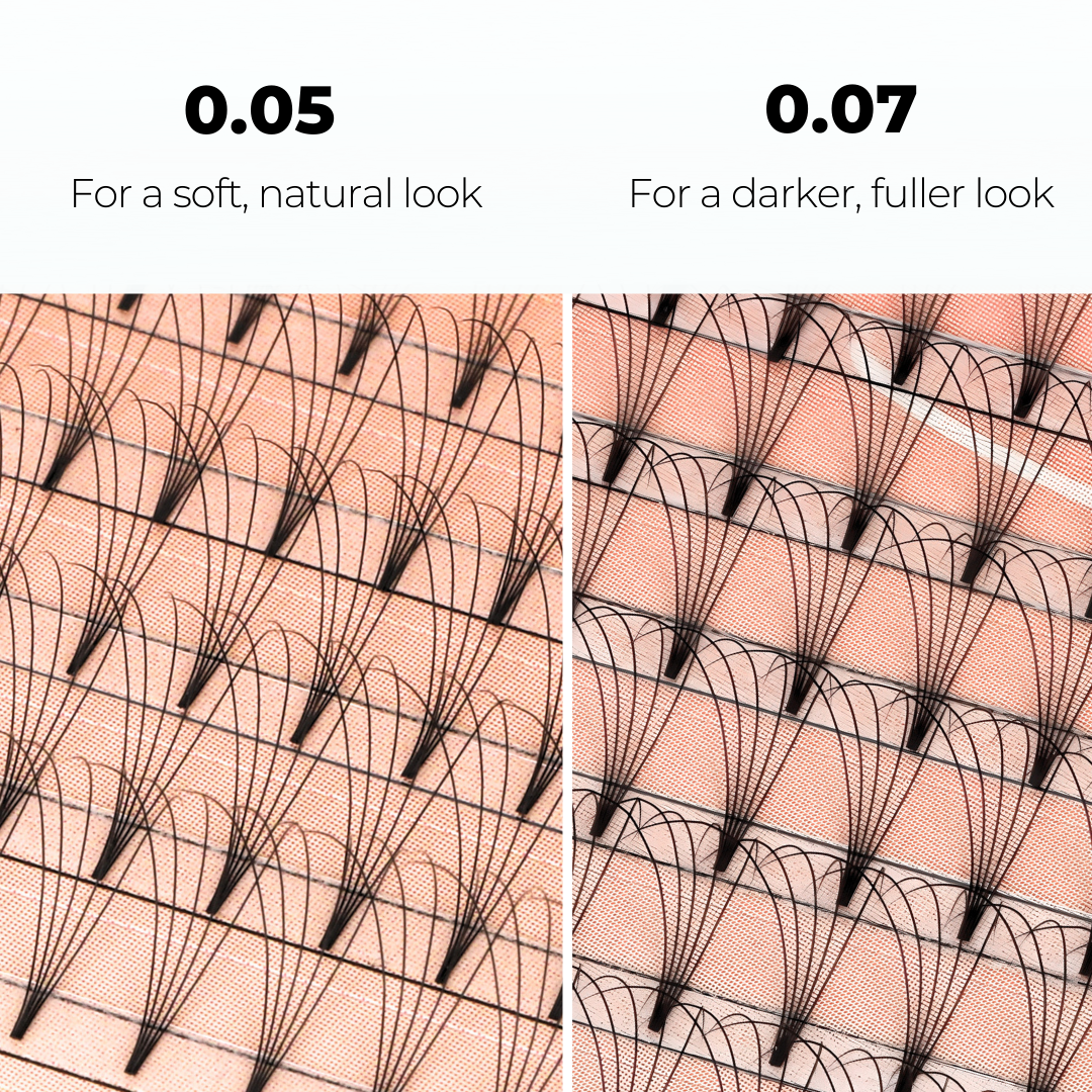 5D Premade Volume Fans Ultra Dark Short Stem