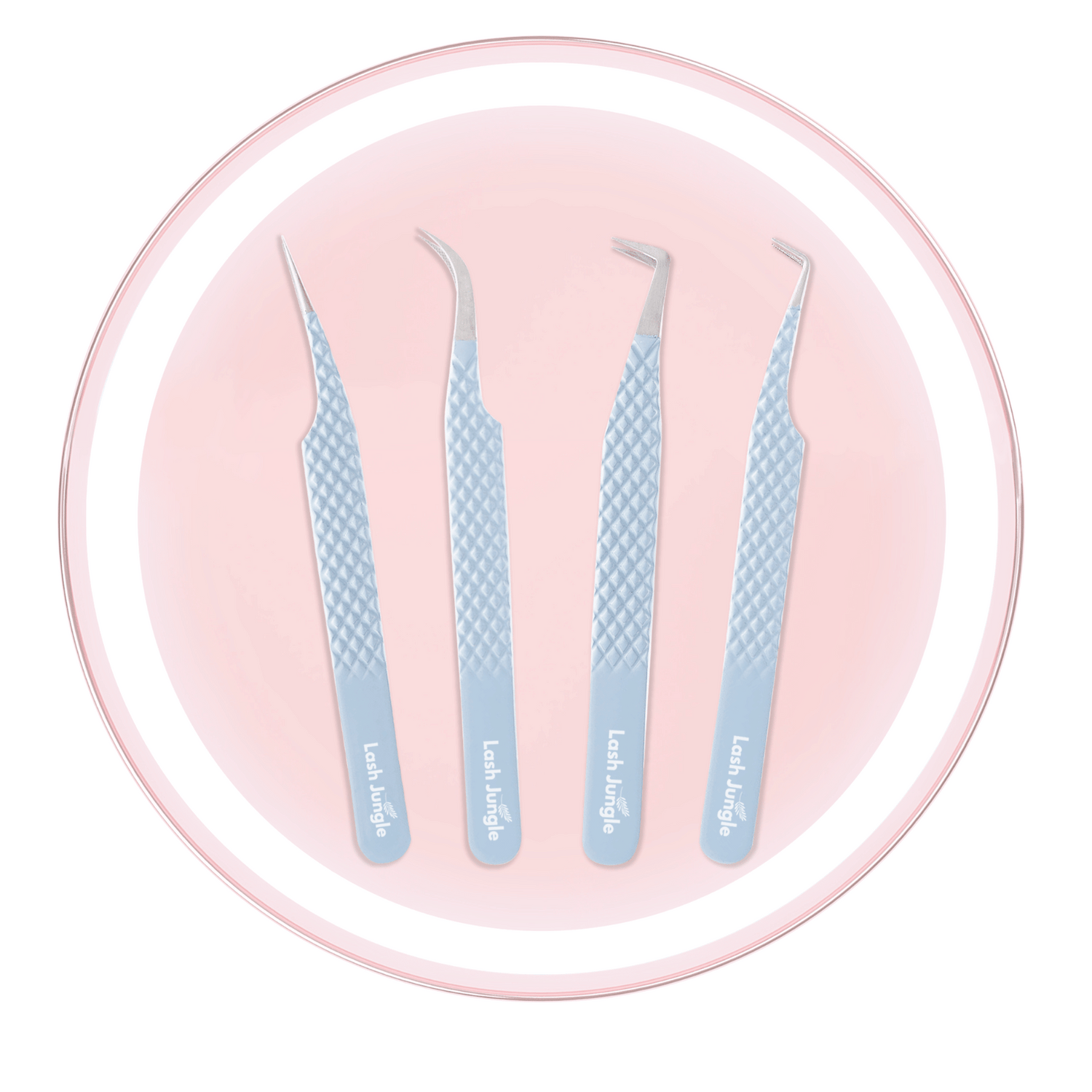 Premium Sky Blue Lash Tweezers for Eyelash Extensions