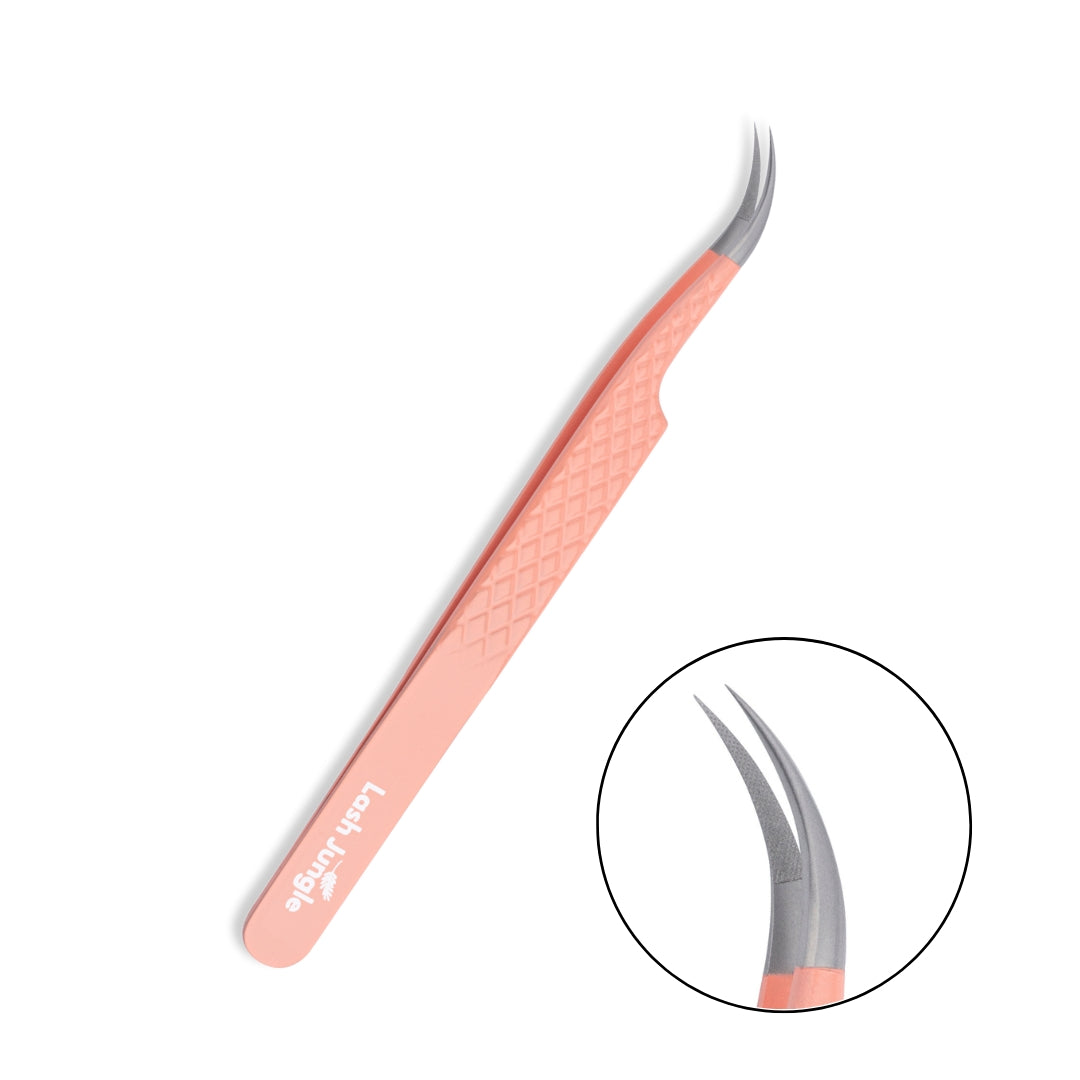 Signature Coral Pink Lash Tweezers – Crane