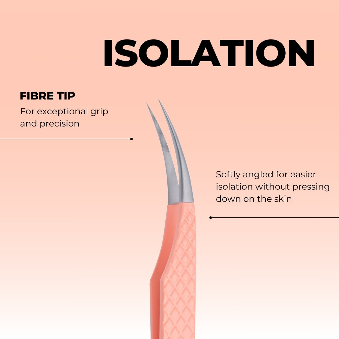 Signature Coral Pink Lash Tweezers – Isolation
