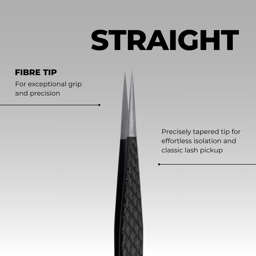 Signature Jet Black Tweezers - Straight