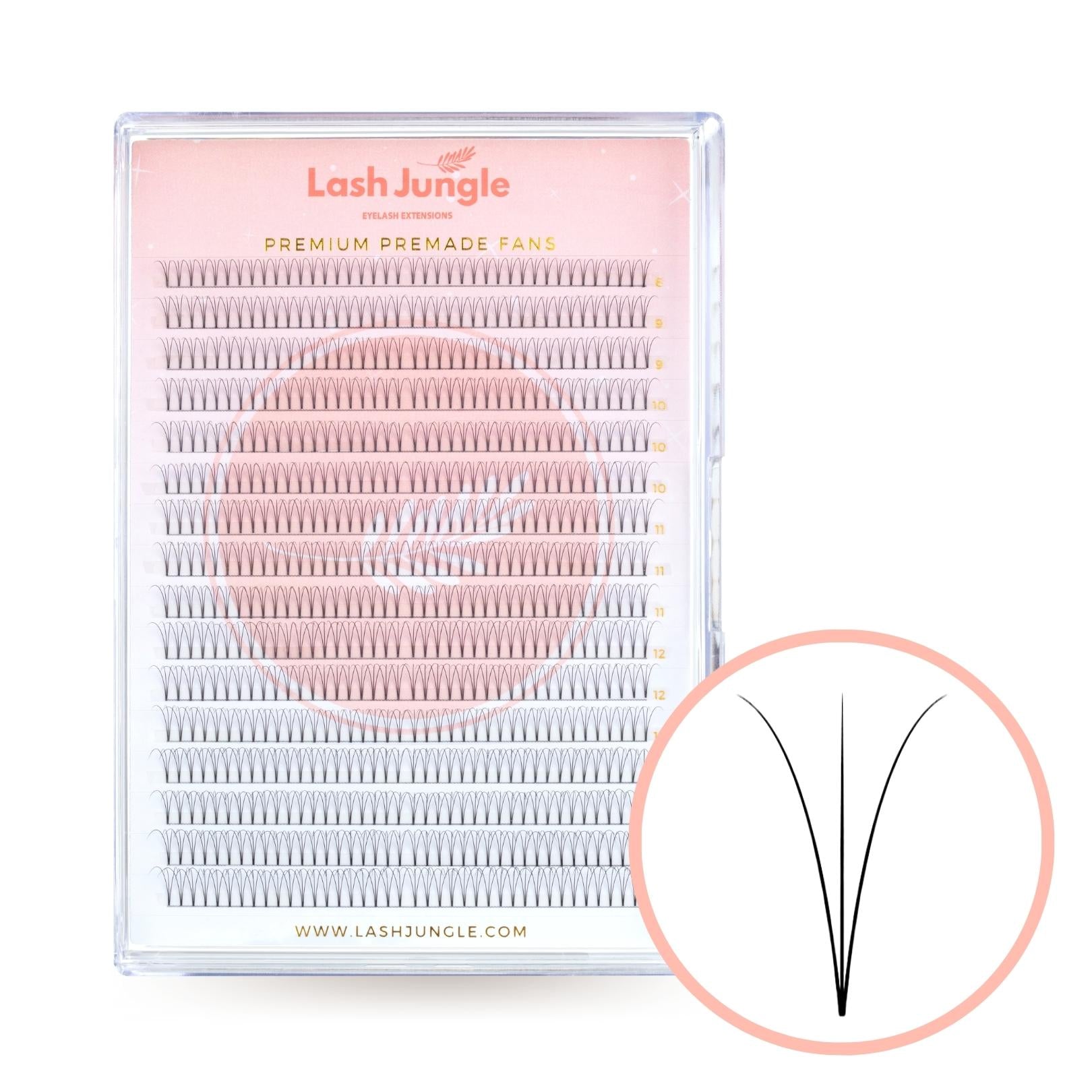 3D Premade Volume Fans Ultra Dark Short Stem Premade Lashes