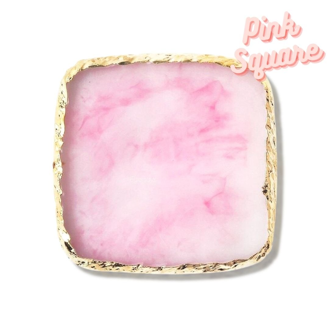Gemstone Lash & Glue Holder Adhesive Palette - Pink Square