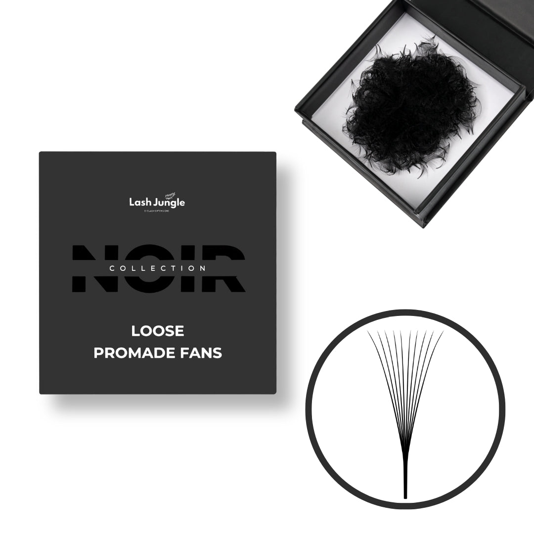 10D Narrow Loose Promade Fans (1000 Fans) - NOIR Collection