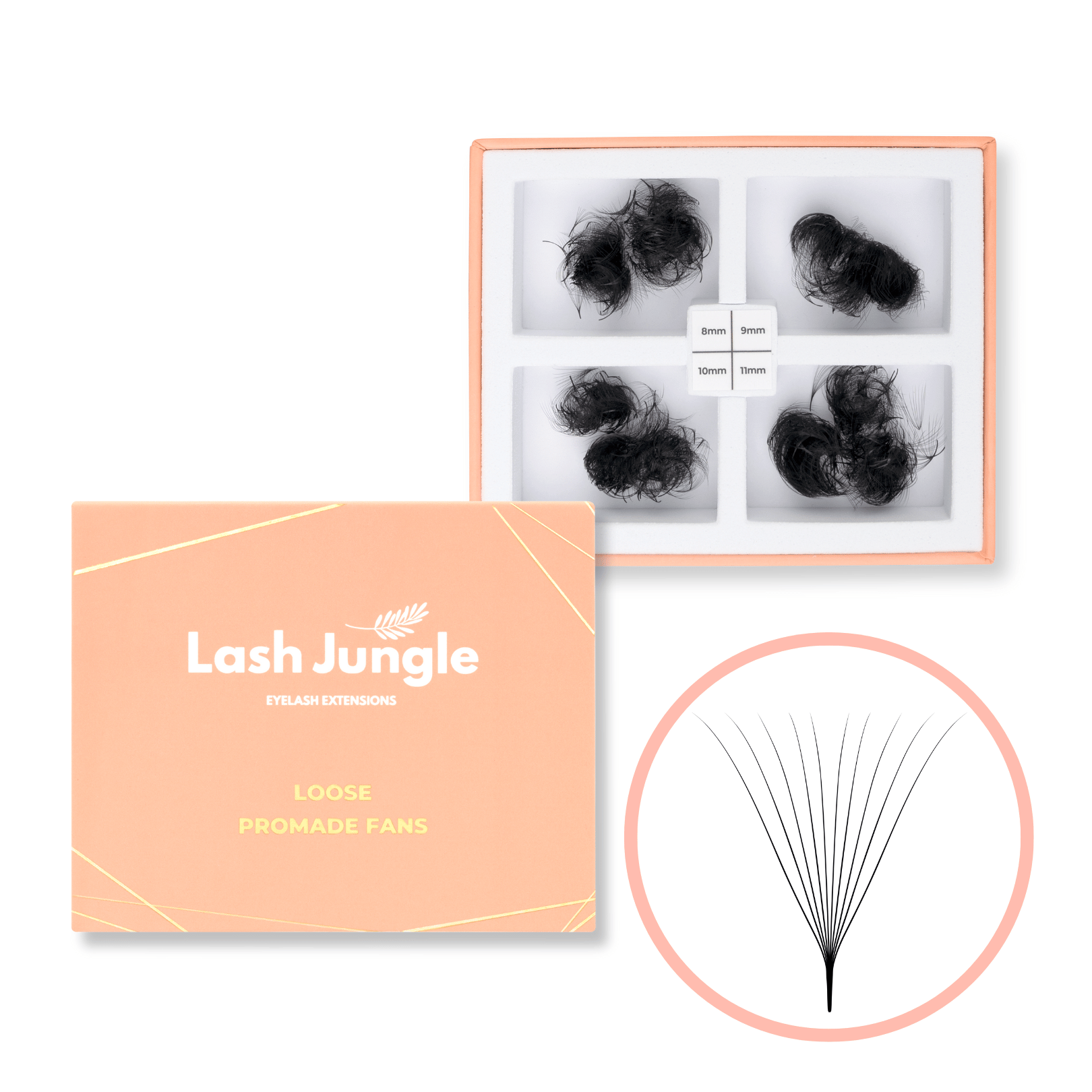 10D Loose 0.05 Promade Fans - 1000 Premade Volume Lashes Loose fans 