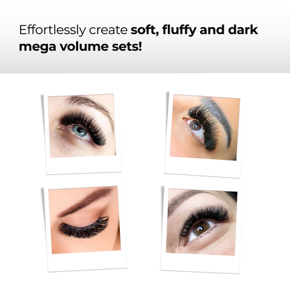 12D Premade Volume Fans Ultra Dark Short Stem