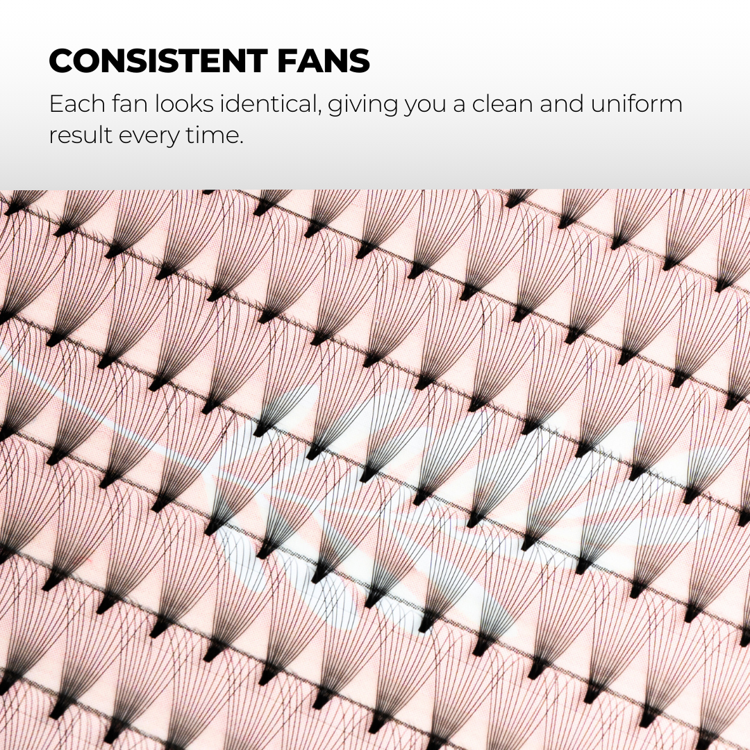 12D Premade Volume Fans Ultra Dark Short Stem