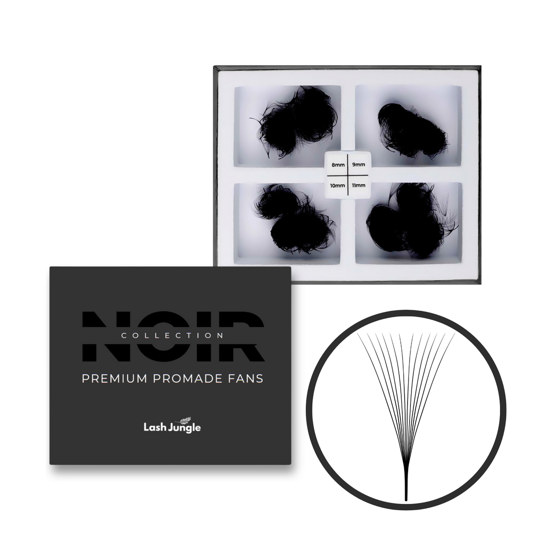 12D Narrow Loose Promade Fans (1000 Fans) - NOIR Collection