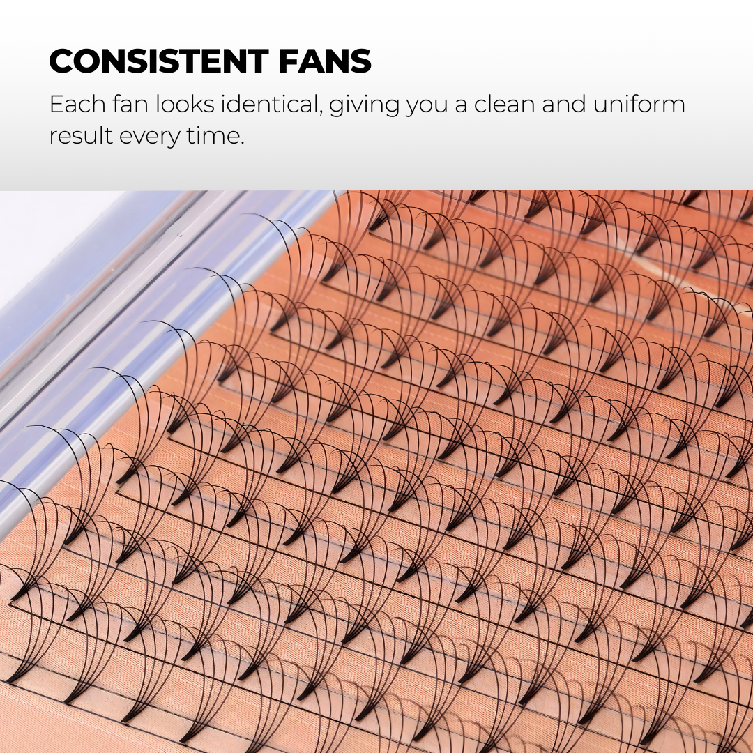 4D Premade Volume Fans Ultra Dark Short Stem