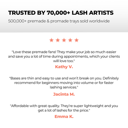 8D Premade Volume Fans Ultra Dark Short Stem