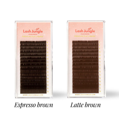 Espresso vs Latte brown flat lashes