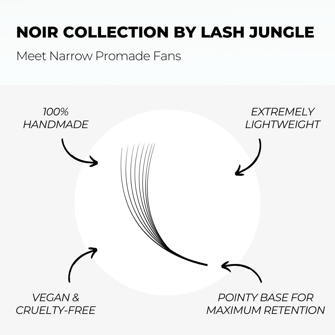 5D Narrow Loose Promade Fans (1000 Fans) - NOIR Collection