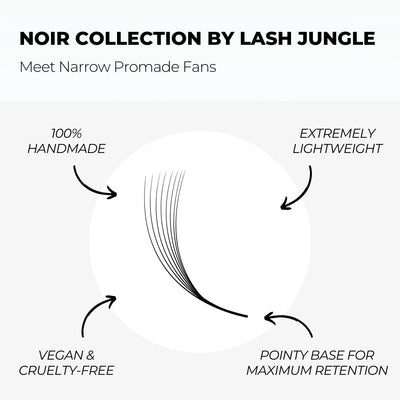 10D Narrow Loose Promade Fans (1000 Fans) - NOIR Collection