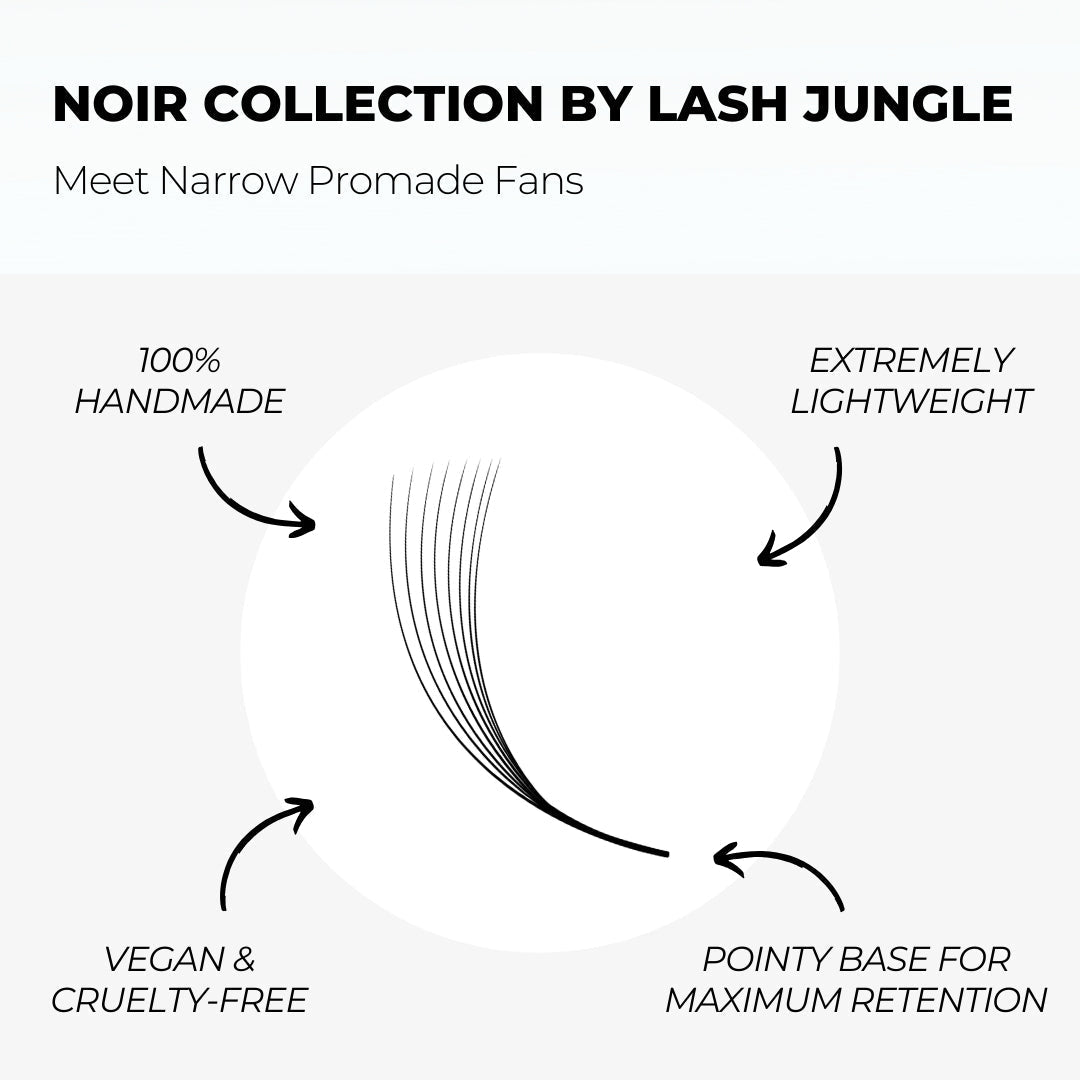 8D Narrow Instant Setup Promade Fans (1000 Fans) - NOIR Collection