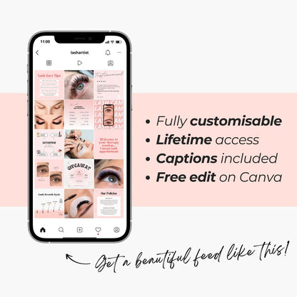 150 Social Media Templates and Captions for Lash Artists