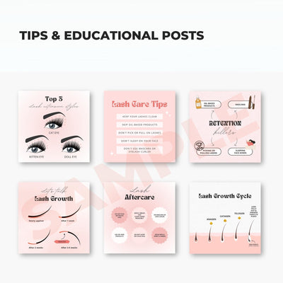 150 Social Media Templates and Captions for Lash Artists