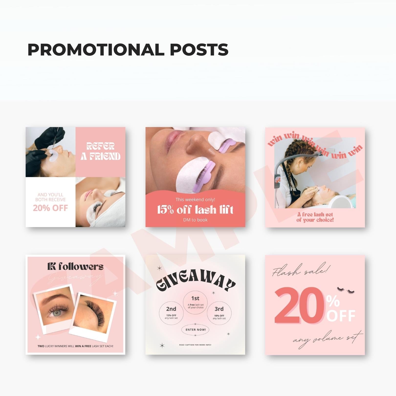 150 Social Media Templates and Captions for Lash Artists