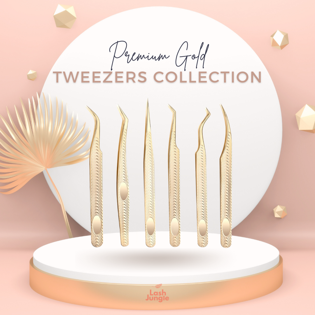 Lash Jungle Premium Gold Tweezers Inner Corner